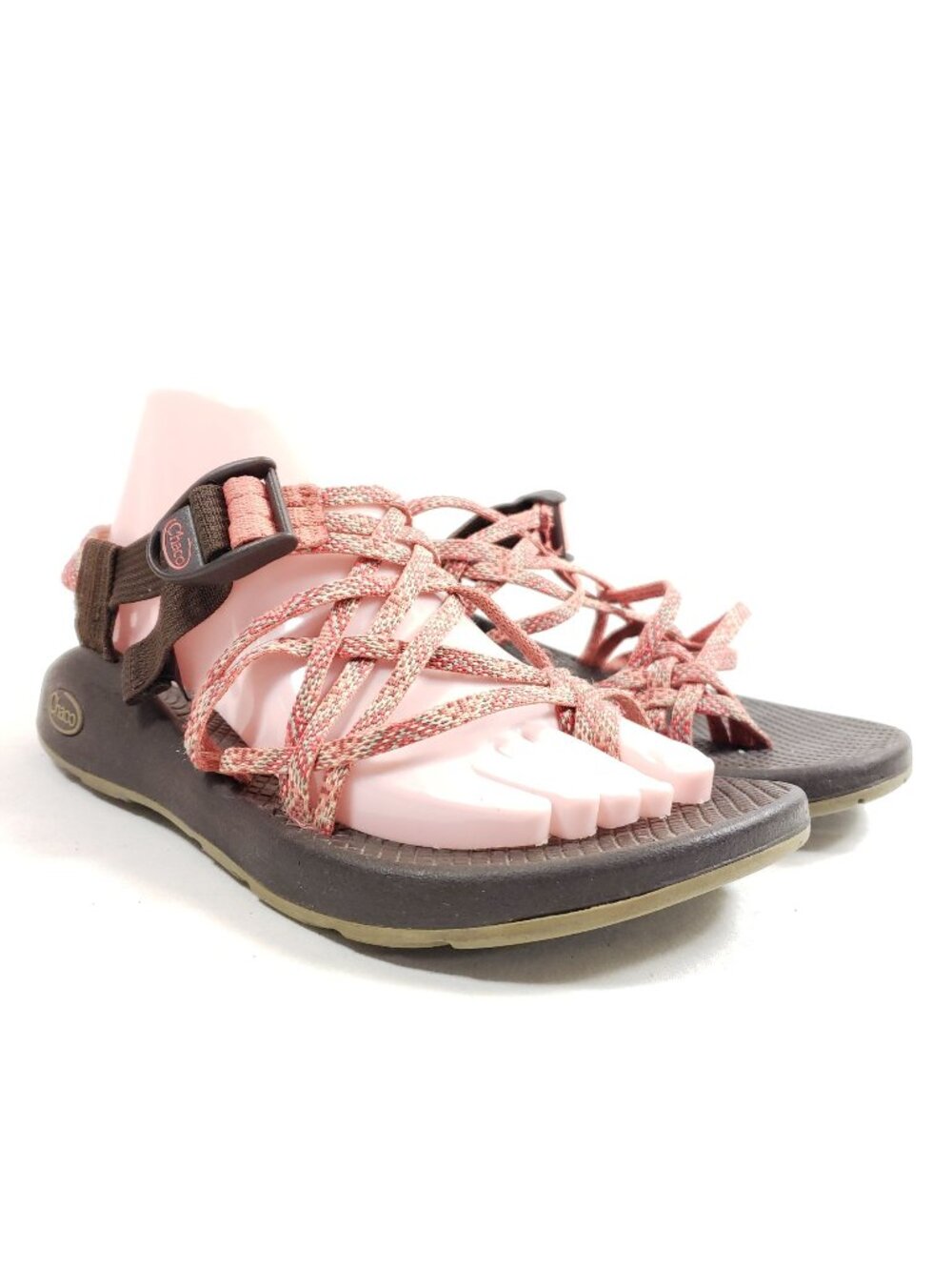 Chaco Womens Z/1 Classic Webbing Sandals Size 9 Pink/Brown Adjustable Straps